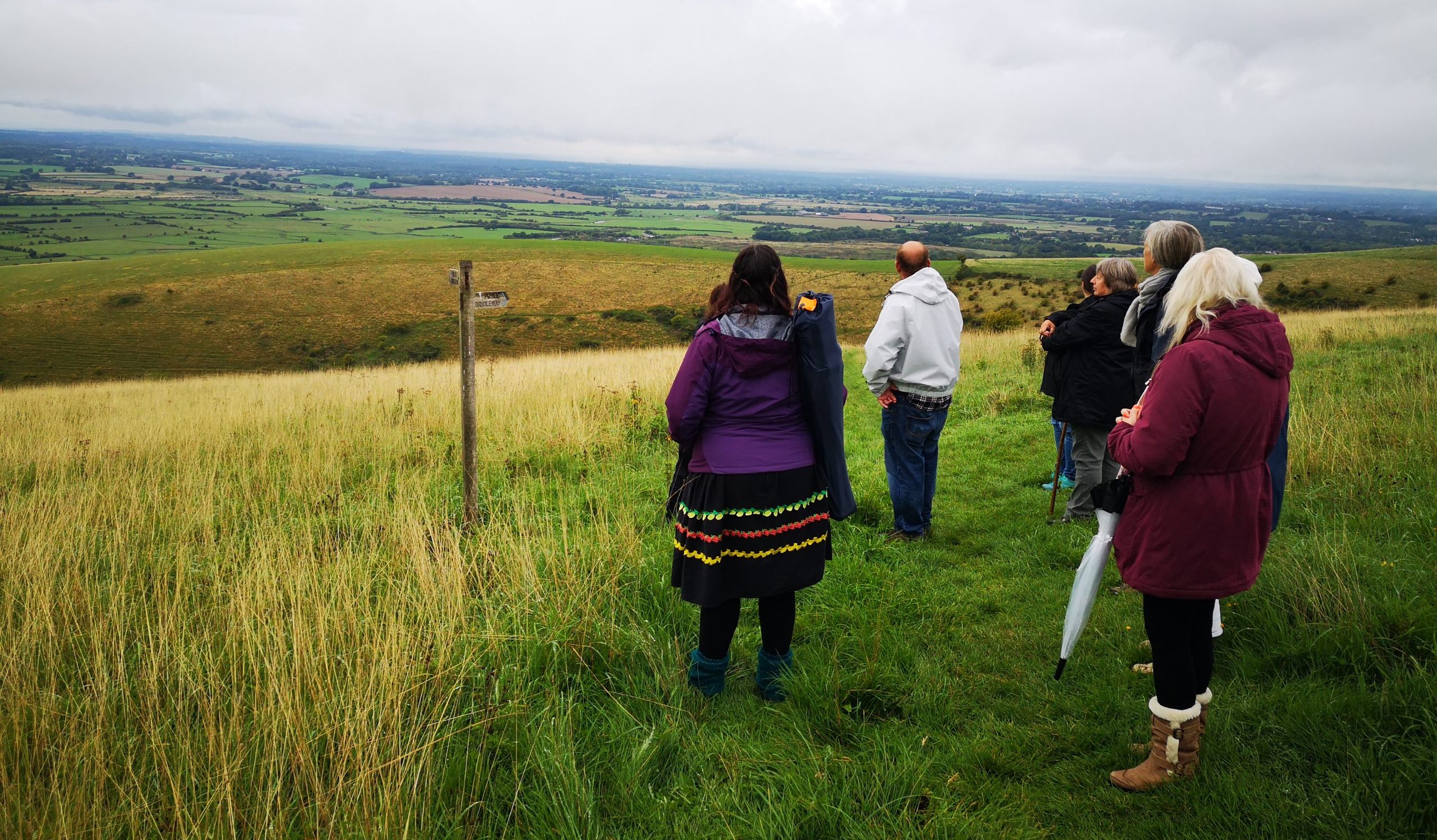 Food Partnership Growing New Roots Wellbeing group on the Sussex downs