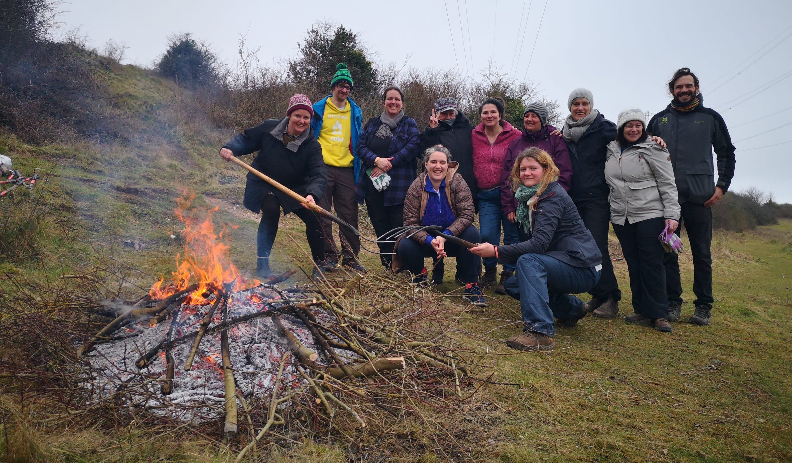 Food Partnership Growing New Roots Wellbeing group on the Sussex downs